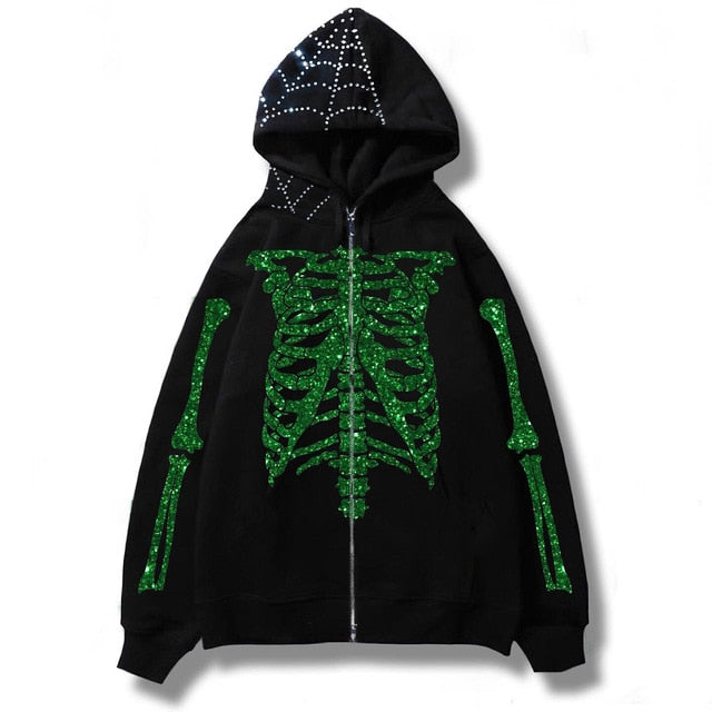 SPIDERZ SKELETON ZIP HOODIE