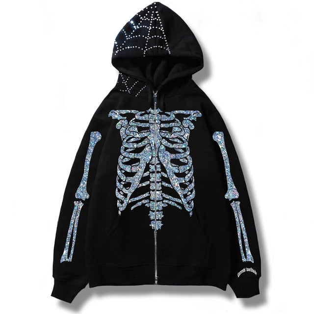 SPIDERZ SKELETON ZIP HOODIE