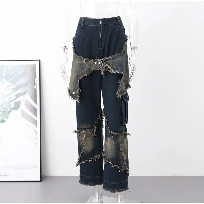 DISTRESSED STARS DENIM