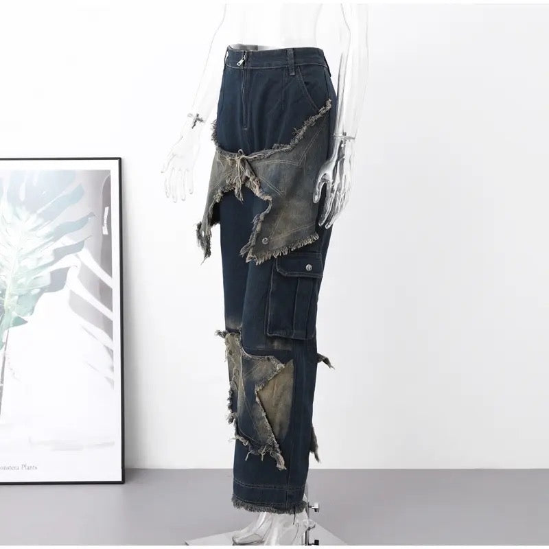 DISTRESSED STARS DENIM