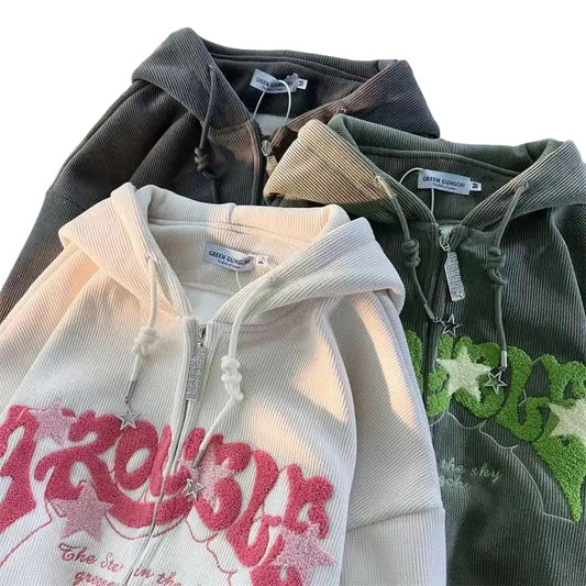 STAR TROUBLE ZIP HOODIE