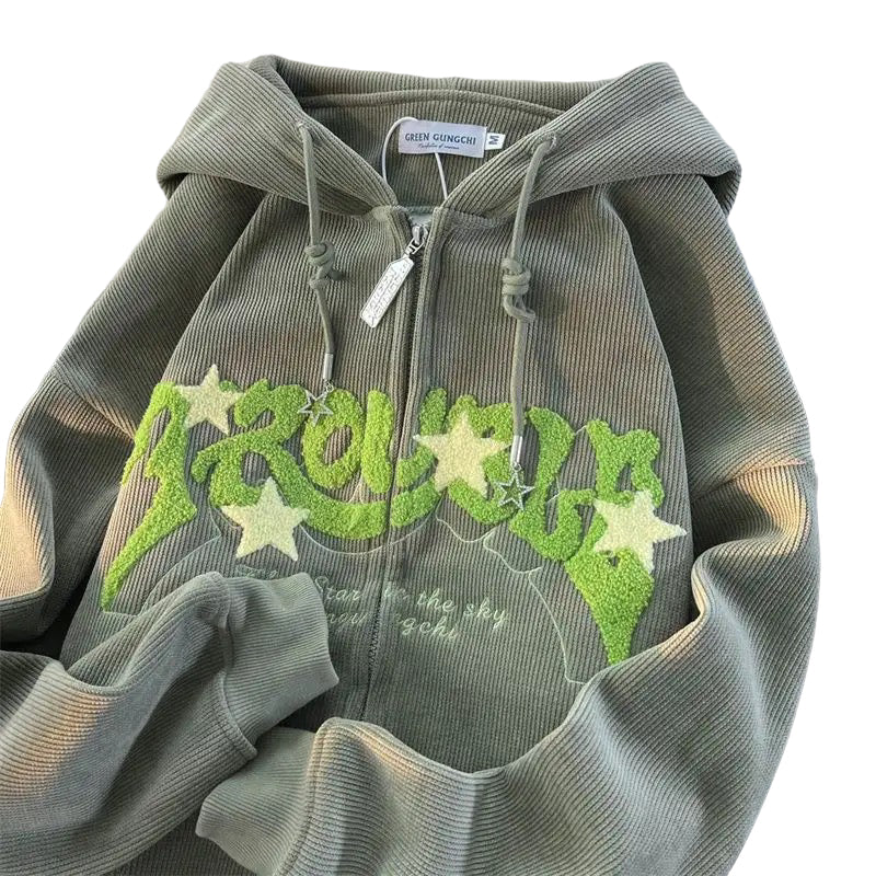 STAR TROUBLE ZIP HOODIE